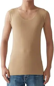 [Gunze] in.T Cut Off Series Men's Inner Shirt, Crew Neck Dress, Sweat Absorbing Pad Included