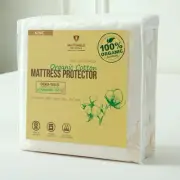 Waterproof Organic Mattress Protector King - Organic Cotton Breathable Mattre...