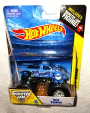 Hot Wheels Monster Jam BLUE THUNDER w/MONSTER JAM FIGURE - 1/64 MONSTER TRUCK