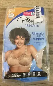 Playtex 18 Hour Bra Ultimate Lift & Support Tagless 4745 Wire Free Tan 38DD