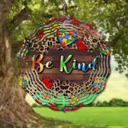 10 inch Be Kind Autism Awareness Wind Chime Spinner
