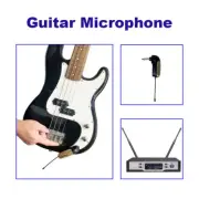 Quad Dynamic Wireless UHF Microphone System Guitar Straight pug Angled plug Mics