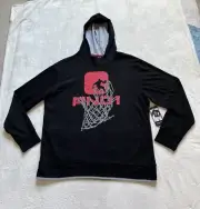 And1 Men's Black Pockets Basketball Pullover Long Sleeve Bank Shot Hoodie Sz XL