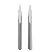 4mm Shank 0.1mm Tip 20 Degree Carbide 3 Flutes Wood Engraving CNC Bit 2pcs
