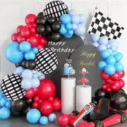 137Pcs Racing Balloon Arch Garland Set Suitable For Racing Theme Carnival Birthday Party Graduation Event Party Decoration