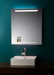 Bathroom Mirror - Lighted Vanity Mirror With Glass Shelf - LED Mirror - Nissa