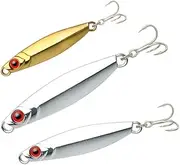 5pcs Metal Jigging Spoon Fishing Lures Saltwater Micro Jigs with Treble Hook Offshore Speed Sinking Butterfly Knife Spinner Bait for Tuna Trout