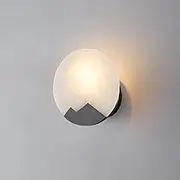 7.8in Wall Sconce, Nordic Style Copper Wall Lamp Fixtures, E14 Natural Marble Wall Lights, Wall Mount for Bedroom, Stairs, Living Room, Vanity, Bedside, Hallway(Black)