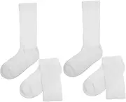 Outanaya 4Pcs Diabetic Cotton Socks yoga pilates socks extra wide socks non slip skid socks running socks lymphedema socks diabetic crew socks breast-feeding white man calf socks