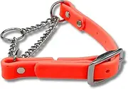 JIM HODGES DOG TRAINING Martingale Collar for Dogs, Biothane, Stainless Steel Hardware, No Pull, Made in The USA, Professional Grade, XL, Orange