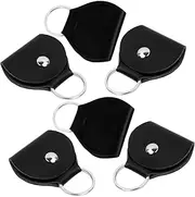GREENADSCAPE 6 pcs Small PU Leather Guitar Pick Holder Keychain Bag Portable Pouch for Guitar Picks Storage Protective Case for Travel and Outdoor Use