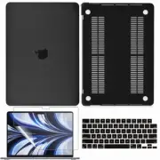 3-IN-1 For Macbook Air 13.6" 2022 M2 Chip Hard Case A2681 Keyboard Cover, Black