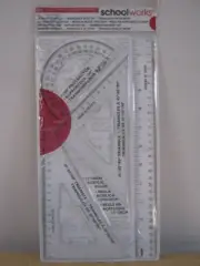 Schoolworks 8813 Geometry & Drafting Set - Ruler, Protractor & Triangles