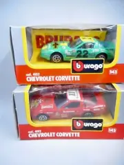Burago Chevrolet Corvettes 1:43rd Scale Die-Cast - Lot Of 2