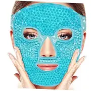 Gel Beads Face Ice Mask Pack- Blue to Reduce Puffiness,Dark Circles, Hot Cold 1