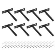 10Pcs 4 Inch Wall Mounting Floating Shelf Bracket Blind Shelf Support, Black