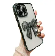 Compatible with iPhone 14 Plus Case for Girls Cute Crystal Charms Clear Soft Cover - Green
