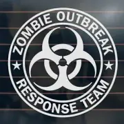 ZOMBIE OUTBREAK RESPONSE TEAM Sticker 220mm BIG decal costume decoration