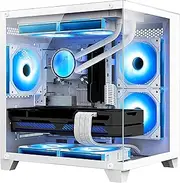 H.E. Gaming PC -AMD Ryzen 5 5600X 3.7 GHz- RX 6500XT 4GB-32GB DDR4 RAM-1TB M.2 NVMe +2TB SATA SSD-240 Liquid Cooler -WiFi &Bluetooth -RGB Fans-Win 11 Pro Desktop Computer-White