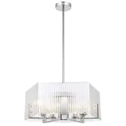 Pelion Pendant 5 Lights Chrome Provincial Modern Clear Glass Ceiling Telbix Lighting