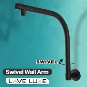 Round Matte Black Wall Mounted Gooseneck 180° Swivel Rain Head Shower Arm