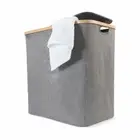Twin Large Laundry Basket Washing Clothes Bamboo Frame Canvas Laundry Hamper NEW