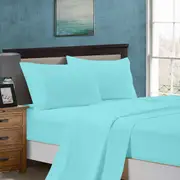 1000TC Ultra Soft Sheet Set - Single/Double Queen/King/Super King Size Bed - Aqua