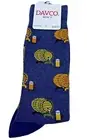 DAVCO grey crew socks novelty print beer kegs mug men’s size 10-13