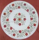 Carnelian Inlay Side Table / Marble Coffee Table Top / Unique Art Table Top