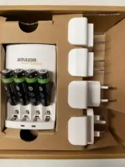 Amazon Basics AA/AAA Charger w/ 4 AA NiMH Batteries US CN EU UK Plugs New