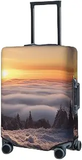 [RLDOBOFE] Travel Luggage Cover for Suitcase Elastic Suitcase Protector Snow sunrise Suitcase Covers Washable Suitcase Protective Cover Dust-proof Luggage Covers Fit 18-32 Inch Luggage, Black, Medium