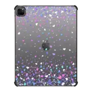 iPad Pro 12.9-inch (5th/6th gen) iPad Impact Case Blue Purple Hearts Rain Transparent