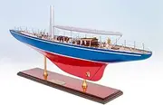 Seacraft Gallery Endeavour Sailboat Model 27.5" - Wooden Handcrafted Sailing Ship Boat Model -Model Sailboat Rigging- America's Cup Sailing Ship Models- Endeavour Sailing Yacht Model- Sailboat Decor