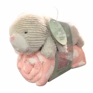 Little Miracles 動物 玩偶枕頭+蓋毯 2入組（兔子）76x114cm 嬰兒被 毯子 新生兒 禮物 彌月禮