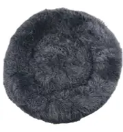 Medium Calming Plush Cat Dog Bed Fluffy Bedding Grey