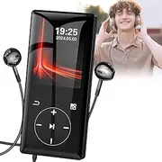 64GB MP3 Player with BT 5.0, HiFi Lossless Portable Music Player with 2.4" Screen, Built-in Speaker, 30H Playback, FM Radio/Recorder/E-Book, Expandable to 256GB(Black),32GB