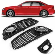 For Audi A4 B8 2009~2012 Front Bumper Fog Light Lamp Mesh Grille Honeycomb Cover (for: Audi)