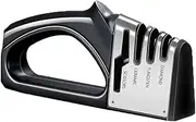 AVITONG Knife Sharpener - 4 in 1 Kinfe & Scissors Sharpener - Kitchen Multi-Function Quick Sharpener - Sharpening, Stone Household Manual Sharpening Artifact Outdoor Diamond Tungsten Steel - Black