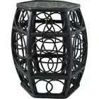 Palm Springs Rattan Bamboo Side Table Black 30.5 x 30.5 x 50 H cm