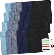 KAILIKETIY 30pcs Cotton Iron Patches for Jeans Repair Easy Application No Sew Fabric Patches for Clothes