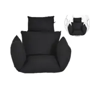 Swing Chair Cushion Hanging Egg Seat Pod for Yard Garden Home Decor-Black