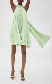 [Carolina Herrera] Pleated Georgette Halter Dress