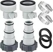 PAMASE Pool Hose Adapter A & B - Conversion Connector for 1.5"&1.25" Hoses with Clamps Gaskets, Replacement Parts fits Intex Filter Pumps, Saltwater System, Above Ground Swimming Pool - 4Pack