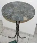 Labradorite stone console end table top, kitchen side coffee table decor