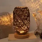 Wooden Rattan Twine Led Night Light Creative Bedside Lamp Table Lamp Gift