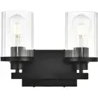 Living District LD7316W12BLK Saanvi 2 Light 12 inch Black Bath Sconce Wall Light