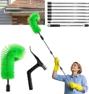 9-Section Telescopic Gutter Cleaning Tool - 10.5Ft Aluminum Extendable Cleaner w