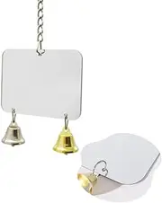 Changyeah Parrot Toy Mirror with Bell,Bird Mirror Parrot cage Toy Parrot Mirror,for Parakeets