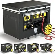 Generator Covers While Running,32x24x24 Inches,Generator Covers for Outside,1680+400D Double Layer,Portable Heavy Duty Dustproof/Waterproof Cover, for 5000W-10000W Frame Generators, Black