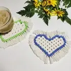 2Pcs Nordic Style Drink Coasters Heart-shaped Insulation Mat Office Table